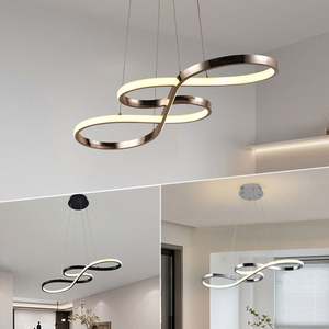 โคมไฟระย้าห้อยเพดานอลูมิเนียมหรี่แสงได้ทันสมัยห้องรับประทานอาหาร116W LED - Product Image 1