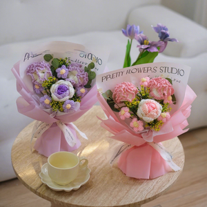 Ramo de <span class=keywords><strong>Girasoles</strong></span> y <span class=keywords><strong>Rosas</strong></span> de Ganchillo Hecho a Mano, de Hilo de Lana, para Jardín, Acción de Gracias, Graduación/Cumpleaños, Ecológico, Directo de Fábrica - Product Image 3