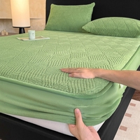 Protège-matelas imperméable en polyester velours laitier jacquard TPU, drap-housse chaud et doux, couvre-lit élastique pour hôtel