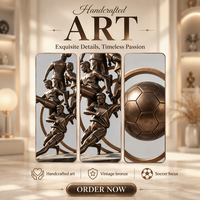 Sculpture de figures sportives en bronze coulé, statue d'athlètes multi-personnes faite à la main, 5 mm, 3D, décoration extérieure pour stade, école, parc, place publique