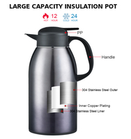 Haute Qualité 2.2L Isolé Sous Vide Thermos Thé Cafetière Pour Café Carefe Pot Thermique Café Bouilloire