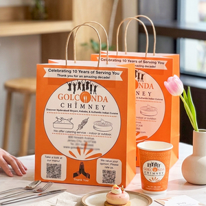 ถุงกระดาษคราฟท์แบบใช้แล้วทิ้ง ย่อยสลายได้ เป็นมิตรกับสิ่งแวดล้อม รีไซเคิลได้ สำหรับร้านอาหารอินเดีย บิรยานี เคบับ ไฮเดราบาดี - Product Image 4