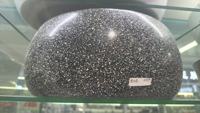 Évier de comptoir ovale brillant en pierre artificielle Art Déco noir et blanc marbré pour la rénovation de salles de bain d'appartements et de villas