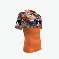 Chemise de compression à manches courtes avec protection UV imprimée par sublimation personnalisée unisexe pour le surf BJJ MMA Jiu Jitsu Rash Guard pour hommes