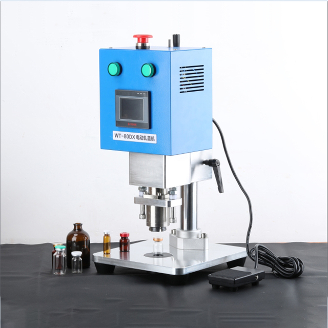 WT-80DX Electric Vial Crimper - PLC-Controlled Capping Machine for Vaccine/Oral Liquid Bottles, Multi-Operation Modes