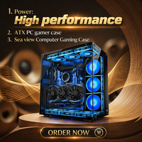 Boîtier PC Gamer ATX au design élégant, grand format, entièrement en verre trempé, Gabinete de jeu