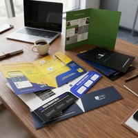 Porte-documents décoratif extensible en carton format A4 pour présentation de documents personnalisés