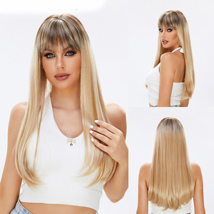 Perruque grise dames perruque de simulation <span class=keywords><strong>cheveux</strong></span> longs et raides blancs femmes matures <span class=keywords><strong>frange</strong></span> femmes haut de gamme perruque importée européenne et américaine - Product Image 4