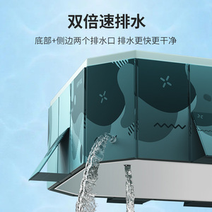 สระว่ายน้ำเป่าลมทรงสี่เหลี่ยมผืนผ้าพับได้สำหรับเด็ก ใช้งานกลางแจ้ง วัสดุ PVC - Product Image 5