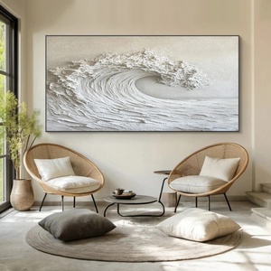 Obra de Arte Abstracta de Olas del Mar para Decoración de Paredes Contemporáneas, Pintura al Óleo sobre Lienzo, Pintura Mural Moderna Original Hecha a Mano - Product Image 6