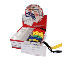 Foska DIY Design Inscriptible En Plastique Transparent Horizontal Nom Étiquettes Badge ID Porte-Cartes Avec Lanières À Col Plat Et Clip Durable