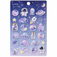 Autocollants à paillettes liquides transparents en résine dégradée de taille personnalisée pour la décoration de carnets et agendas