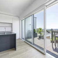 Vente en gros Design d'intérieur européen UPVC Chambre à coucher en verre simple et double Portes coulissantes UPVC