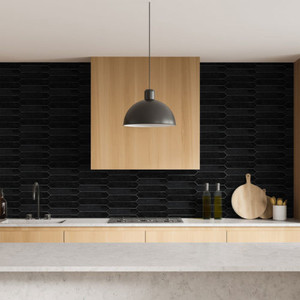 Piastrella Nera Picket 5x25 Cm Spessore 9 Mm Finitura Lucida Bordi Irregolari - Product Image 5