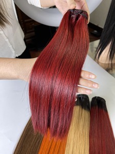 Extensiones de cabello humano Remy virgen alineado cutícula de doble trama recta de alta calidad T115 al por mayor tejido a máquina vietnamita 100g - Product Image 4