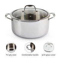 Grande marmite à soupe et à sauce de luxe, grande capacité, en acier inoxydable triple couche, écologique, compatible lave-vaisselle
