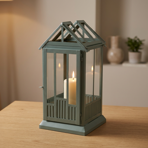 Portavelas Metálico con Forma de Casa, Hecho a Mano, Duradero y Moderno, para Decoración de Mesa y Patio, Venta al Por Mayor - Product Image 1