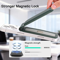TERSEDIA Dompet MagSafe Stand Ponsel Dompet RFID Blocking Tempat Kartu Magnetik Tipis Kulit PU Dompet Ponsel Magsafe