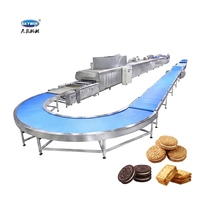 Ligne de production de biscuits à petite échelle, machine à déposer des biscuits miniatures, moule de boulangerie flexible avec équipement de four électrique