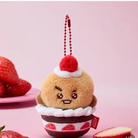 Nouveaux modèles de la série Kpop Strawberry Cake Party 7, porte-clés en peluche Kpop de 10 cm, pendentif de sac, breloque, poupée mignonne en coton doux
