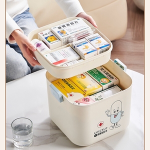 Caja de almacenamiento de primeros auxilios portátil de diseño de dibujos animados, organizador de Medicina de plástico multiusos con técnica de impresión clásica - Product Image 6