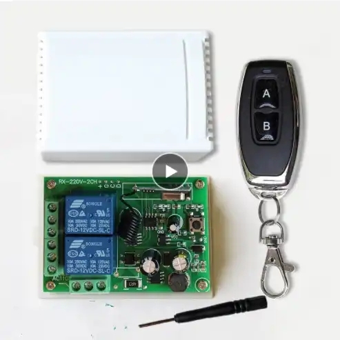 433Mhz Universal Wireless Remote Control Switch AC 220V 110V 120V 2CH Relay Receiver Module and RF 433 Mhz Led Light Transmitter