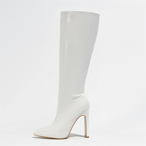 2024 Fashion Stivali Donna Pointed <b>Toe</b> Knee High Heels Tacones Talons Zipper 35-42 Winter Boots for Women - Product Image 6