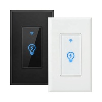 Certifié CE Norme américaine Noir Blanc Plastique Tactile Commande vocale Télécommande Minuterie Wifi Interrupteurs d'éclairage Smart Wifi Interrupteur mural