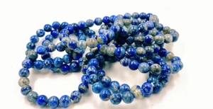 Bracelet extensible en lapis-lazuli pour hommes et femmes, avec perles de pierres précieuses bleues naturelles, disponible à la vente en gros. - Product Image 6