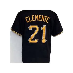 Listo para enviar Clemente #21 Jersey <span class=keywords><strong>de</strong></span> béisbol negro cosido <span class=keywords><strong>de</strong></span> la mejor calidad - Product Image 1