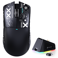 Souris de jeu sans fil ATTACK SHARK X11 blanche, 63g ultra-légère, RGB, station de charge magnétique, PAW3311 22000 DPI, tri-mode, batterie 65H