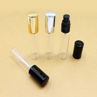 Mini Botellas de Perfume de Vidrio Transparente de 2ml-10ml con Tapas Doradas, Plateadas y Negras