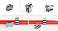 Clips de fixation pour câbles en acier inoxydable, clips métalliques pour câbles, clips doubles pour panneaux solaires, pinces pour remorques, pour câblage photovoltaïque, câbles de bateau