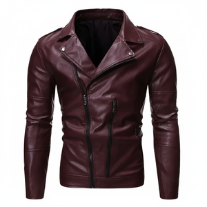 Chaqueta de cuero nueva de primavera y otoño para hombre, traje con cremallera, chaqueta extragrande clásica de alta calidad para jóvenes, 2017 - Product Image 1