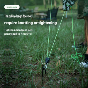 <span class=keywords><strong>Corde</strong></span> de tente de plein air avec poulie pour sécuriser les piquets de sol, boucle intégrée réglable, <span class=keywords><strong>corde</strong></span> réfléchissante et résistante au vent - Product Image 3