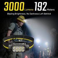 Phare de travail USB-C super lumineux de 3000 lumens lumière LED portable de qualité industrielle étanche et classé IP68