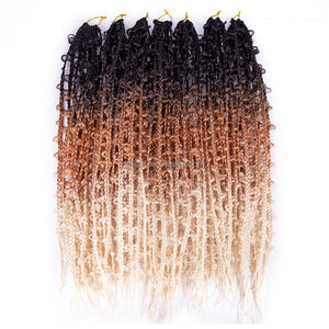 Extensiones de Cabello de Crochet con Trenzas de Mariposa, 24 Pulgadas, Trenzas de Mariposa Sintéticas, Cabello Trenzado Pre-enlazado para Mujeres Negras - Product Image 3
