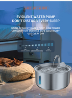 Fontaine de chat silencieuse 4L robinet Style sortie en acier inoxydable distributeur d'eau pour animaux de compagnie Charge fontaine à boire pour animaux de compagnie pour Reptiles autres