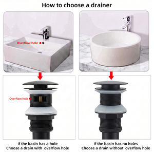 Desagüe de Lavabo Moderno Cromado de Acero Inoxidable para Baño, Cocina, <span class=keywords><strong>Bañera</strong></span>, Tipo Click Clack con Ranura G 1-1/4 - Product Image 6