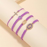 Nouveau bracelet mexicain tissé à la main avec un œil maléfique de la Vierge Marie, bracelet catholique tissé de la Vierge Marie et de Judas pour femmes et hommes