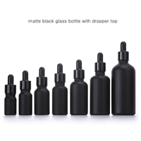 Botol Tetes Bulat Bambu 30ml 50ml Matte Hitam untuk Kemasan Serum Lotion Perawatan Kulit, Botol Kaca Kosong untuk Cat Kuku dengan Label