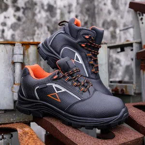 Chaussures de Construction à embout en acier Composite pour hommes, bottes de sécurité personnalisées en cuir unisexe OEM