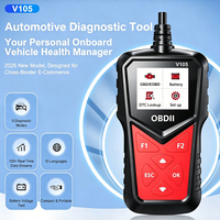 Escáner de Diagnóstico OBD2 para Auto V105, Prueba de Batería del Motor, Eliminación de Códigos, Datos en Tiempo Real, Herramienta de Inspección Profesional, 1 Año