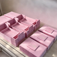 Emballage pour la célébration de l'Aïd du Ramadan, boîte cadeau personnalisée en velours rose à double porte, fermeture magnétique arabe, boîtes en velours parfumées pour bougies