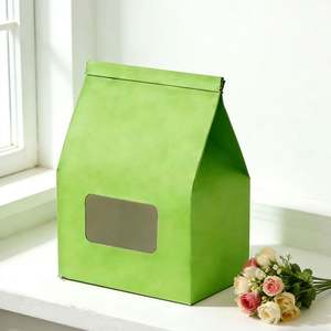 Bolsa de Papel Kraft con Fondo Plano y Cierre de Cremallera, Impresa Personalizada, para Envasado de Alimentos, con Ventana - Product Image 4