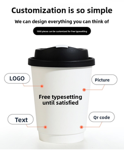 Bicchieri di Carta Personalizzati di Lusso per <span class=keywords><strong>Caffè</strong></span> Speciali, da 4oz a 20oz, con Stampa in Lamina d'Oro, Doppia Parete in Carta Kraft, Coperchio Incluso - Product Image 3