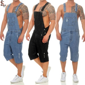 Top Quality Custom <b>Mens</b> Summer Short <b>Denim</b> <b>Overalls</b> Fashion Ripped <b>Denim</b> Jeans Distressed Male Jean <b>Overalls</b> - Product Image 1