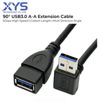 Câble d'extension USB 3.0 mâle vers femelle 5 Gbit/s, cordon d'extension USB coudé haut/bas/gauche/droite