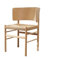 Chaise de salle à manger en bois de style italien de luxe avec siège en corde de papier, chaise en rotin célèbre, siège en corde de papier, canne WD-1563