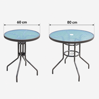 Table d'appoint en verre trempé texturé avec structure en tube métallique, 60/80 x 71 cm
